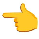 Elinin tersiyle solu gösteren işaret parmağı - Noto Color Emoji