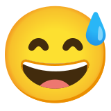 Soğuk terli ağzı açık gülümseme - Noto Color Emoji