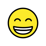 Gülen gözlerle sırıtma - OpenMoji