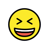 Kapalı gözlerle ağzı açık sırıtma - OpenMoji