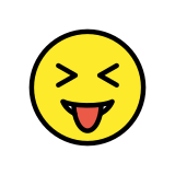 Dil dışarıda ve gözler kapalı - OpenMoji