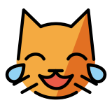 Sevinç gözyaşları döken kedi - OpenMoji