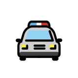 Yaklaşan polis arabası - OpenMoji