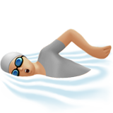 yüzen kişi: orta açık cilt tonu