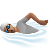 yüzen kişi: orta cilt tonu