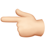 elinin tersiyle solu gösteren işaret parmağı: açık cilt tonu