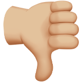 baş parmak aşağıda: orta açık cilt tonu