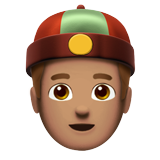 çin şapkalı erkek: orta cilt tonu