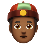 çin şapkalı erkek: orta koyu cilt tonu