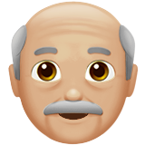 yaşlı erkek: orta açık cilt tonu