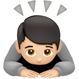 başını öne eğme: açık cilt tonu