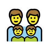 Aile: erkek erkek erkek çocuk erkek çocuk - OpenMoji