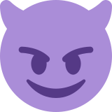 Boynuzlu gülen yüz - Twitter / X