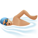 yüzen erkek: orta açık cilt tonu