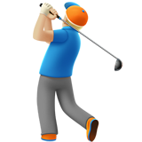 golf oynayan erkek: orta açık cilt tonu