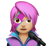 kadın şarkıcı: orta açık cilt tonu