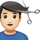 saç kestiren erkek: açık cilt tonu