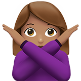 hayır hareketi yapan kadın: orta cilt tonu