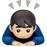 başını öne eğen erkek: açık cilt tonu