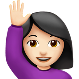 elini kaldıran kadın: açık cilt tonu