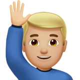 elini kaldıran erkek: orta açık cilt tonu