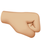 sağa bakan yumruk: orta açık cilt tonu