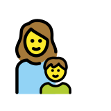 Aile: kadın erkek çocuk - OpenMoji