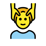 Yüz masajı yaptıran erkek - OpenMoji