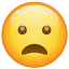 Buruşturan ağzı açık emoji U+1F626