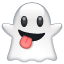 Gülen cin emoji U+1F47B Gülen cin emoji U+1F47B