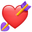Okla delinmiş kalp emoji U+1F498 Okla delinmiş kalp emoji U+1F498