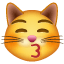 Öpücük kedi emoji U+1F63D
