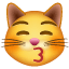 Öpücük kedi emoji U+1F63D Öpücük kedi emoji U+1F63D