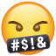 Sembollerle ağzı kapatan emoji U+1F92C