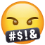 Sembollerle ağzı kapatan emoji U+1F92C Sembollerle ağzı kapatan emoji U+1F92C