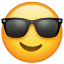 Güneş gözlüklü emoji U+1F60E Güneş gözlüklü emoji U+1F60E