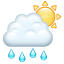 Güneş ve yağmur emoji U+1F326 Güneş ve yağmur emoji U+1F326